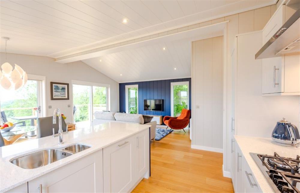 Ground floor: From the kitchen overlooking the living area at Avocet Lodge, Ingoldisthorpe near Kings Lynn