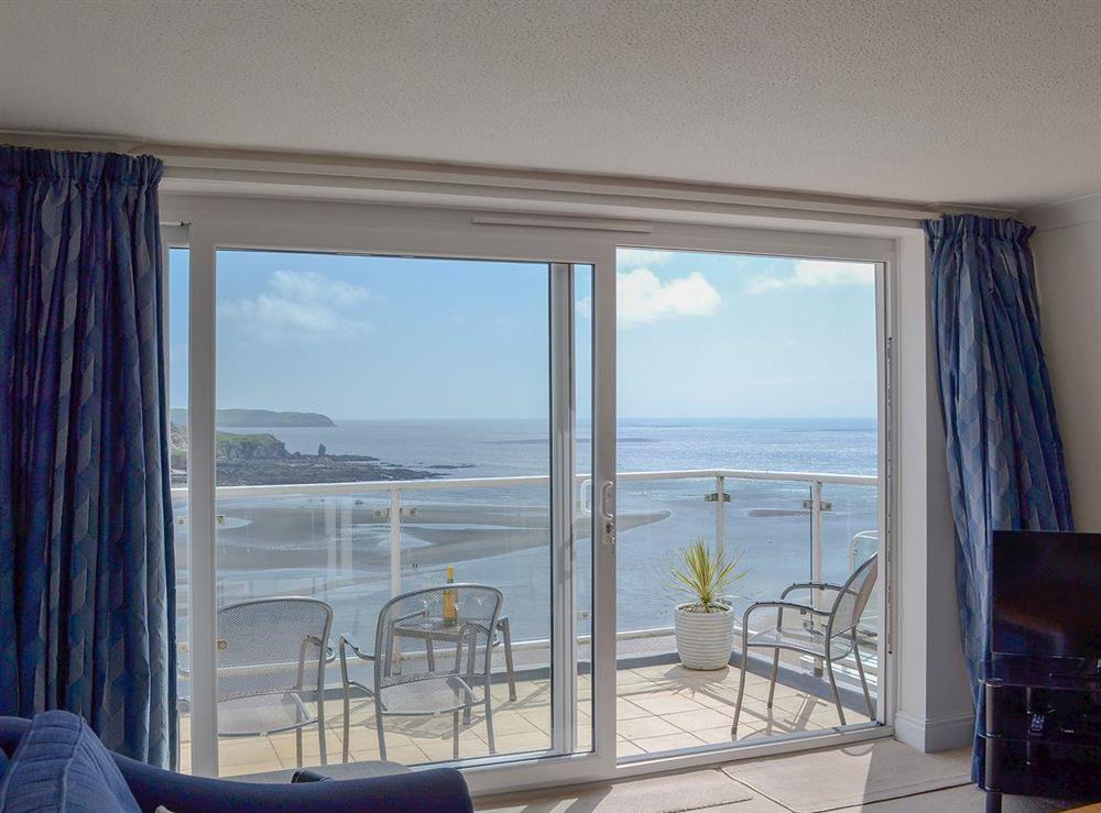 Private balcony with far-reaching views at Avon Quillet in Bigbury-on-Sea, Devon