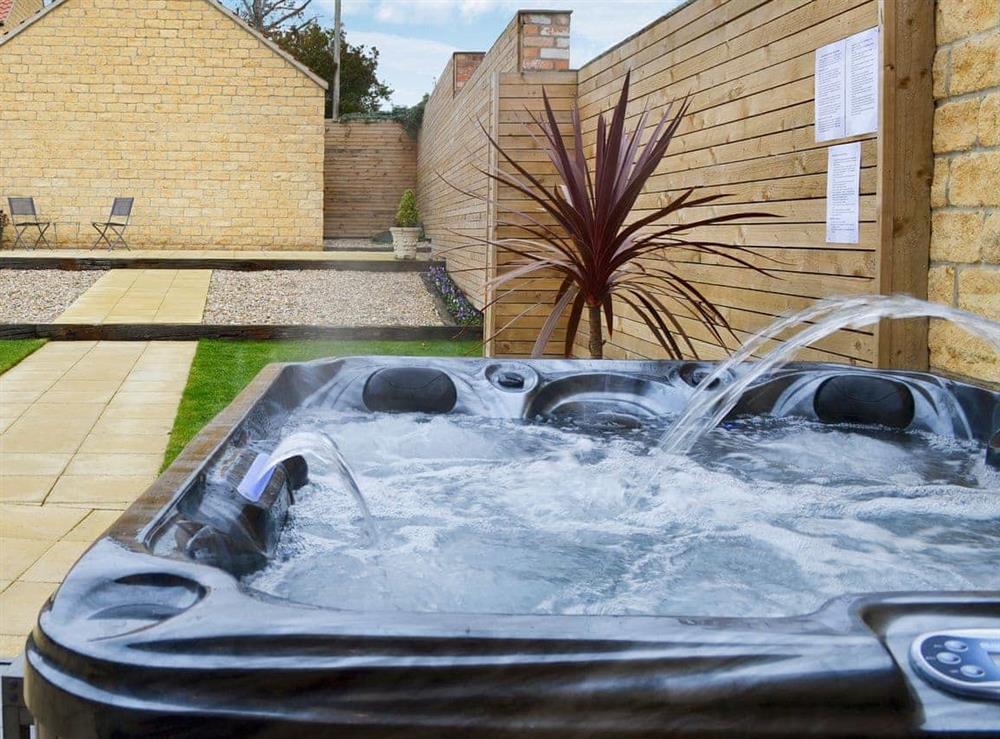 Relaxing private hot tub at Aysgarth Lodge in Seamer, near Scarborough, North Yorkshire