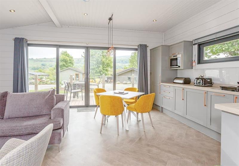 Living room and kitchen area in the Scandinavian 6 at Aysgarth Lodges in Aysgarth, Leyburn