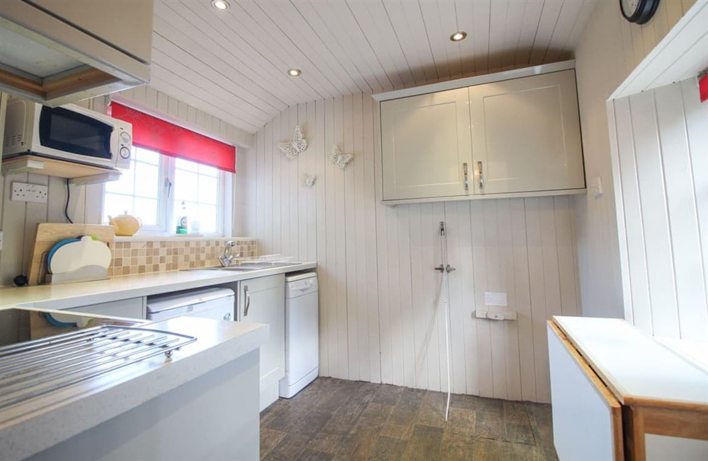 Kitchen area at Babblebrook Cottage in Gorran, Cornwall