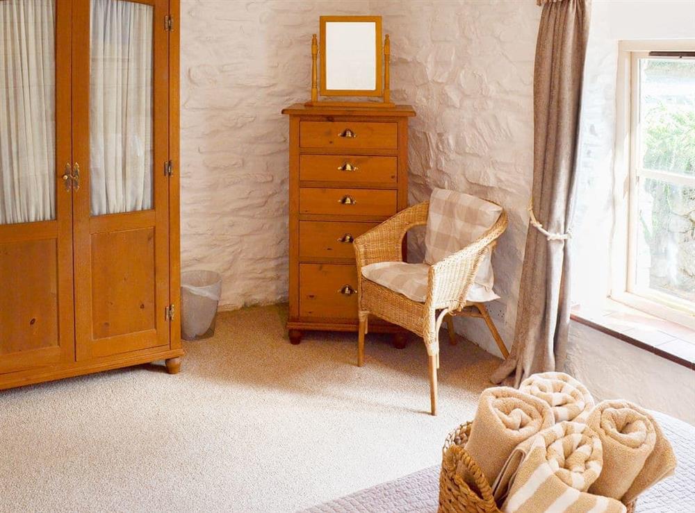 Pretty double bedroom at Babes Cottage in Goonhavern, near Perranporth, Cornwall