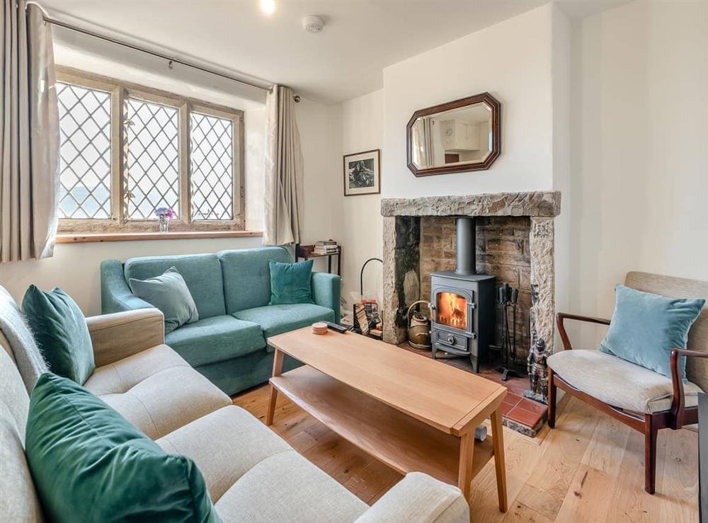 Living room at Badger Cottage in Cressbrook, near Bakewell, Derbyshire