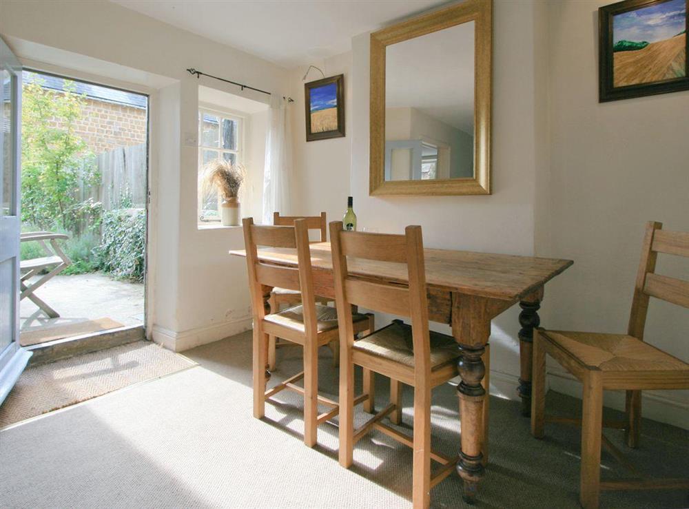 Stylish dining area at Badger Cottage in Kingham, Oxon., Oxfordshire