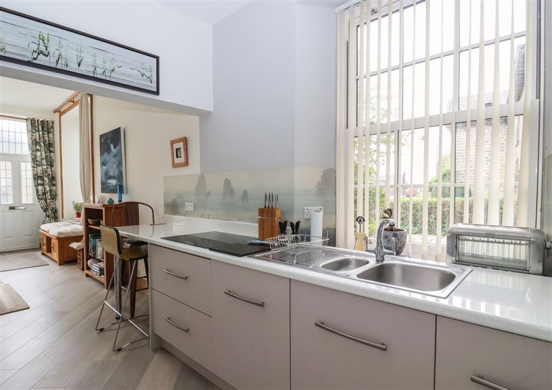 This is the kitchen at Bahtat Cottage, Burley In Wharfedale