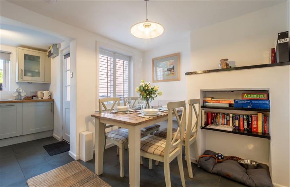 Dining room with seating for up to four guests at Bailey Cottage, Orford