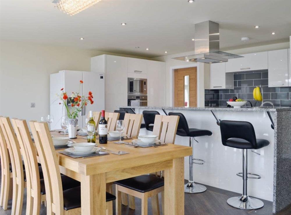Stylish well equipped kitchen/ dining area at Baileyfield in Strone, near Dunoon, Argyll