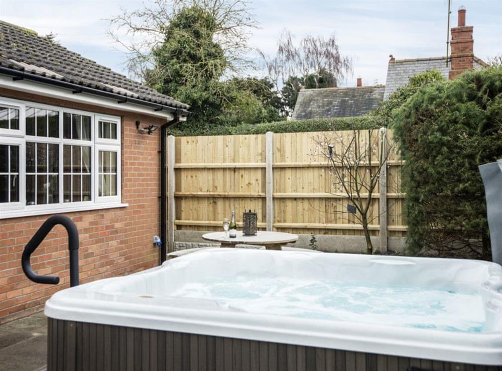 Inviting, private hot tub at Baileys Retreat in Bardney, near Lincoln, Lincolnshire, England