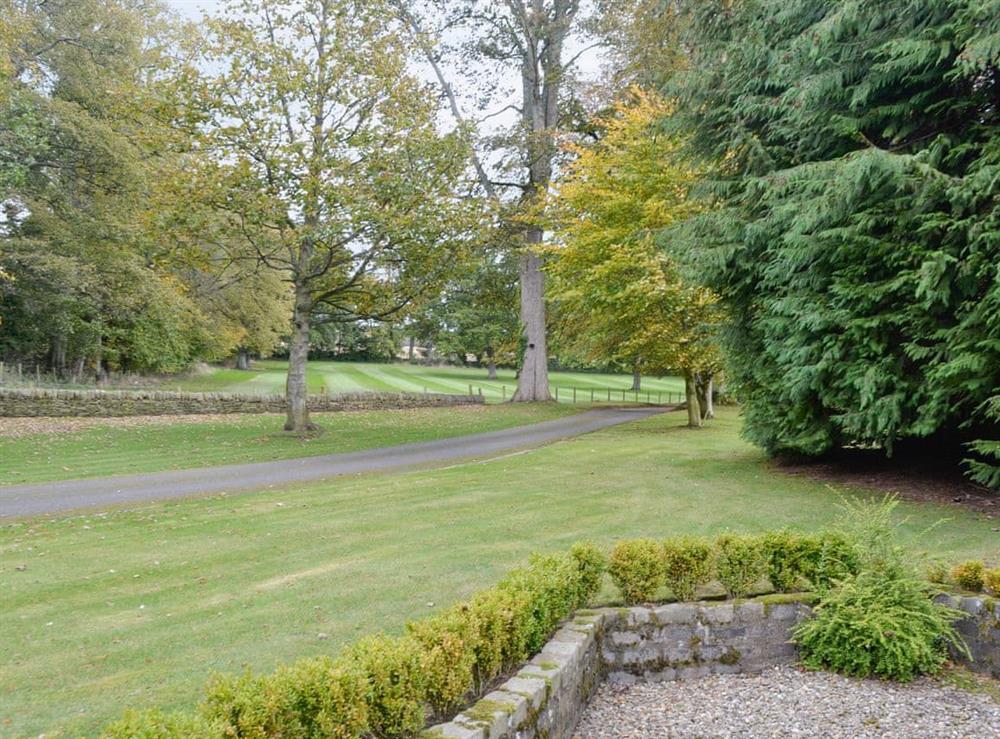 Beautiful view from the front garden area at Baldowrie Gate Lodge in Kettins, near Blairgowrie, Perthshire