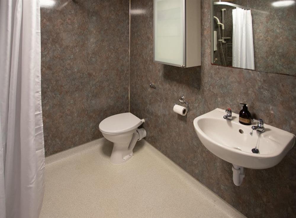 En-suite wet room with heated towel rail