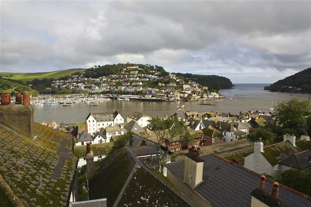 Views over the rooftops towards the River Dart at Balmoral House in , Dartmouth