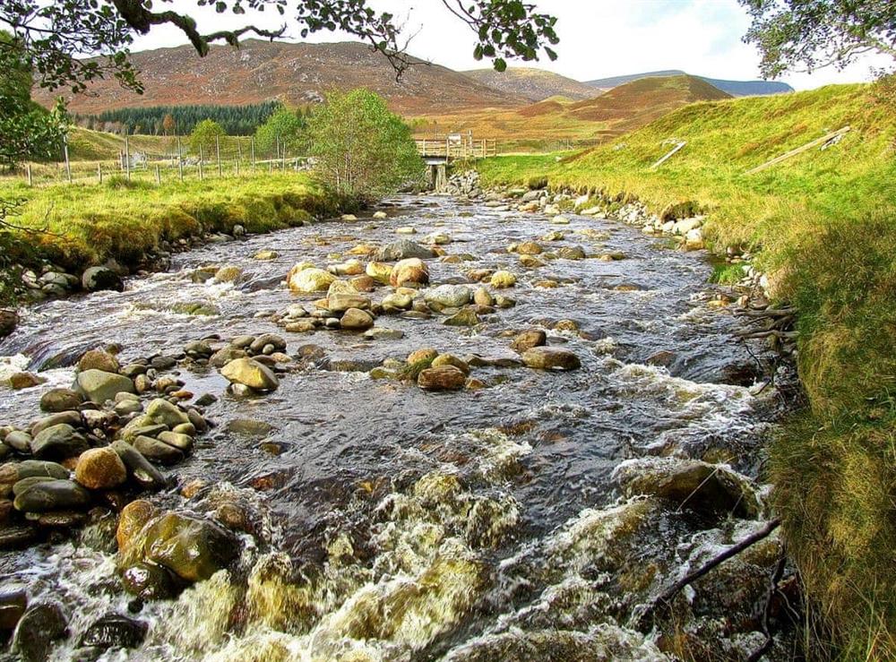 River Calder, part of the Newtonmore 7 mile orbital trail at Baltinna East in Newtonmore, near Aviemore., Highland