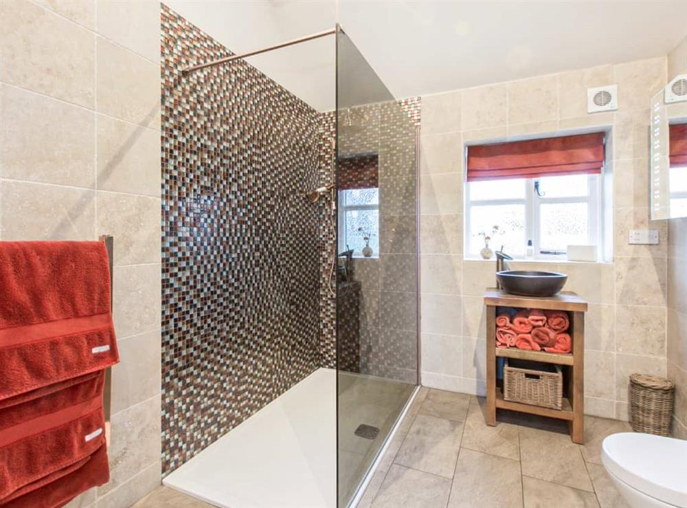 Shower room at Bank House Barn in Audlem, Cheshire