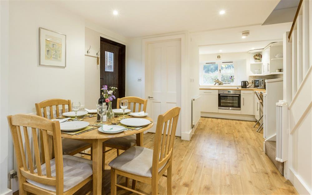 Dining area sits 4 at Bantam Cottage in Ottery St Mary