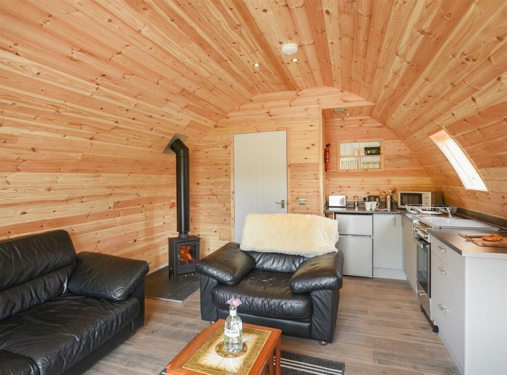Open plan living space at Barcud Coch in Penybontfawr, near Llanfyllin, Powys