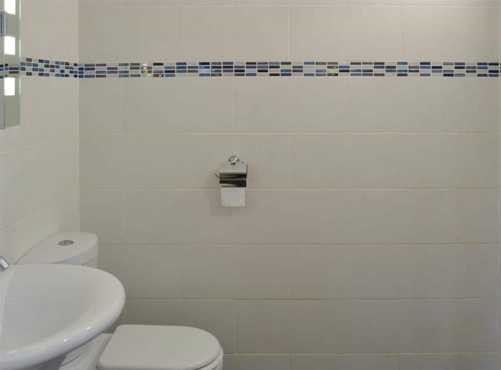 Beautifully tiled bathroom at Barleycorn in Holnest, near Sherborne, Dorset