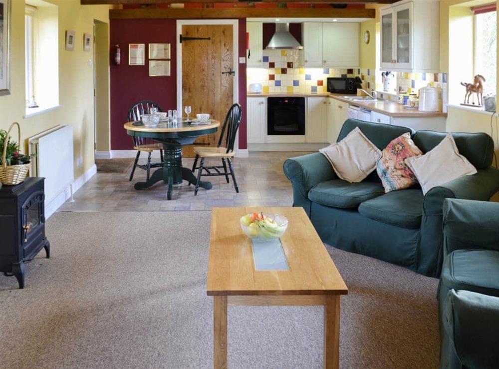 Spacious open plan living area at Barleycorn in Holnest, near Sherborne, Dorset