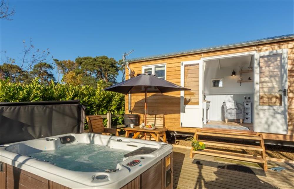 The hot tub adds an extra touch of luxury at Barleywood, South Creake near Fakenham