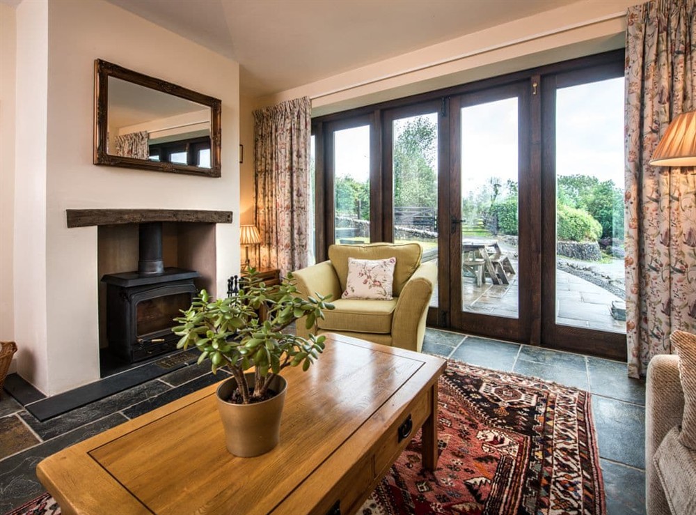 Living room at Barn Cottage at Mornacott in Bishops Nympton, Devon