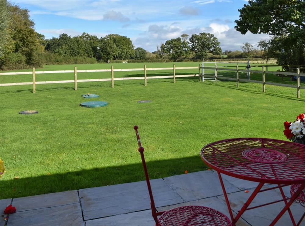 Patio at Barn Cottage in Falfield, near Wotton-under-edge, Gloucestershire