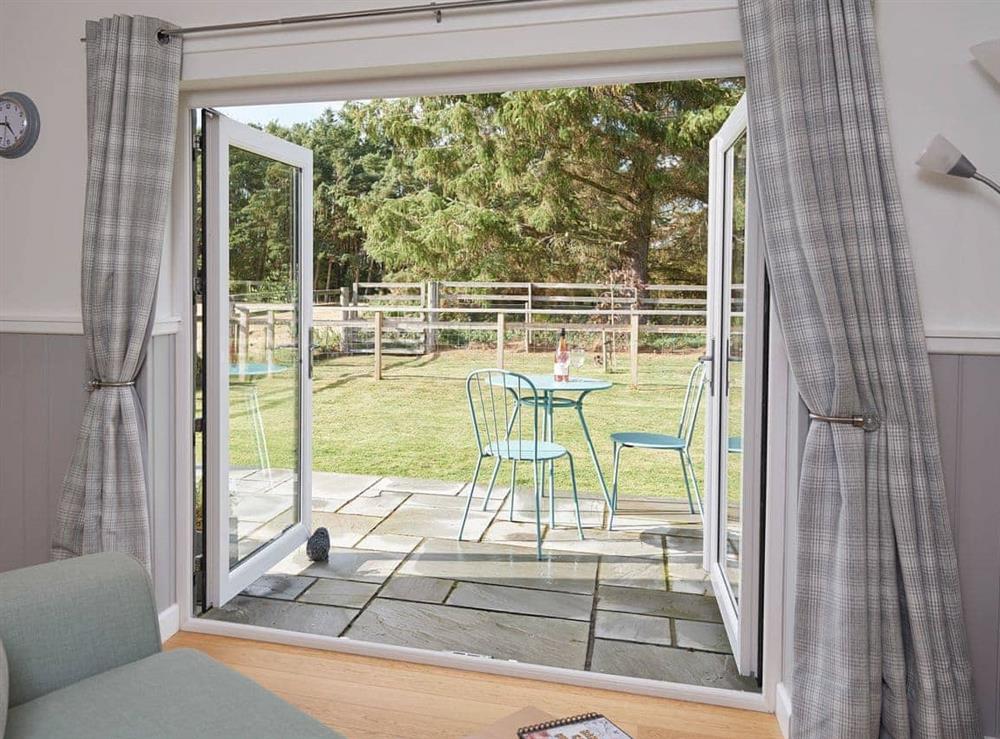 French doors to patio and garden at Barn Owl Cottage in Newton, near Tain, Highlands, Ross-Shire