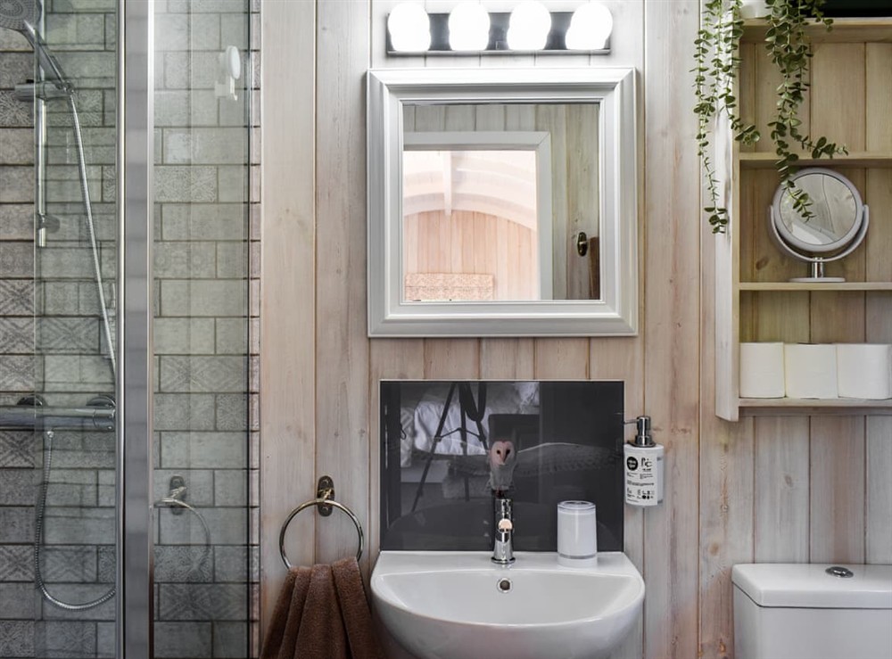 Bathroom at Barn Owl Hut in Westerdale, near Whitby, North Yorkshire