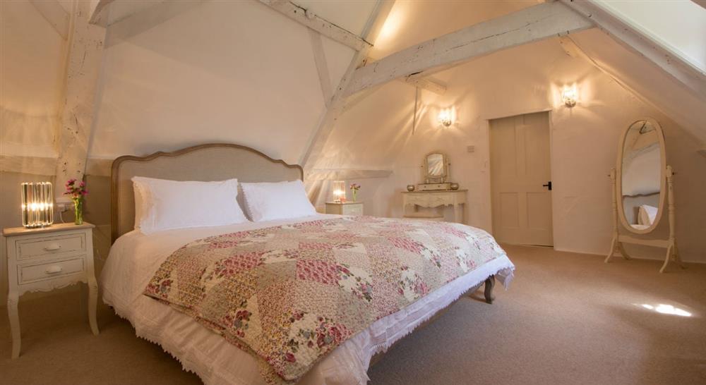 The large double bedroom at Barn Owl Loft in Itteringham, Norfolk