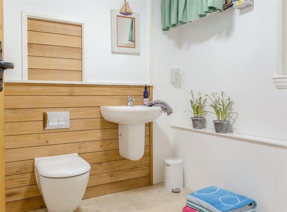 Cloakroom with toilet at Barnacle in Bucks Mills, near Bideford, Devon
