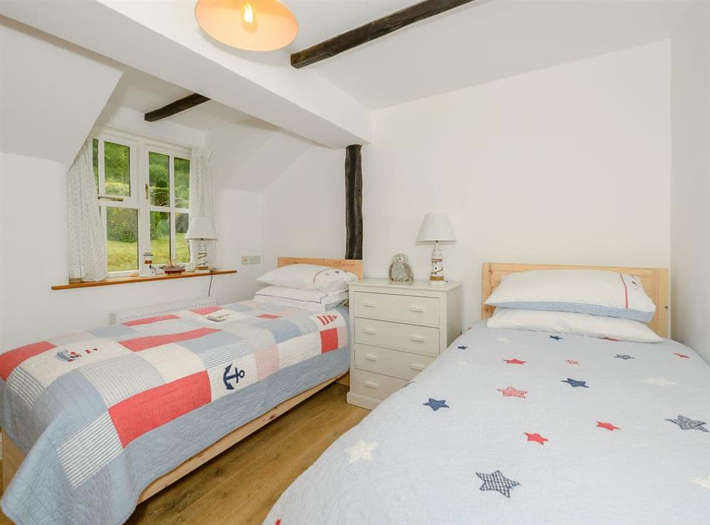 Comfy twin bedroom at Barnacle in Bucks Mills, near Bideford, Devon