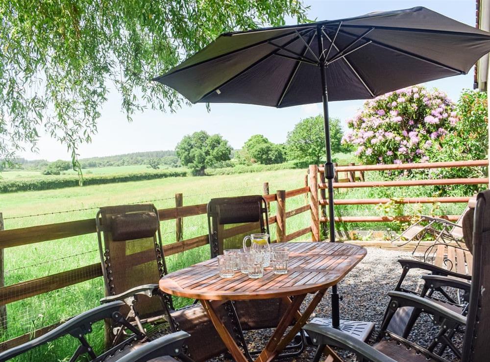 Sitting-out-area at Barnleigh in Ludlow, Shropshire