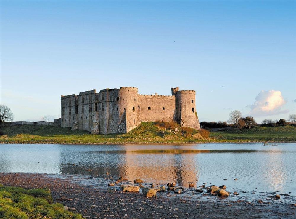 Carew Castle at Barns End Cottage in Ludchurch, near Amroth, Pembrokeshire, Dyfed