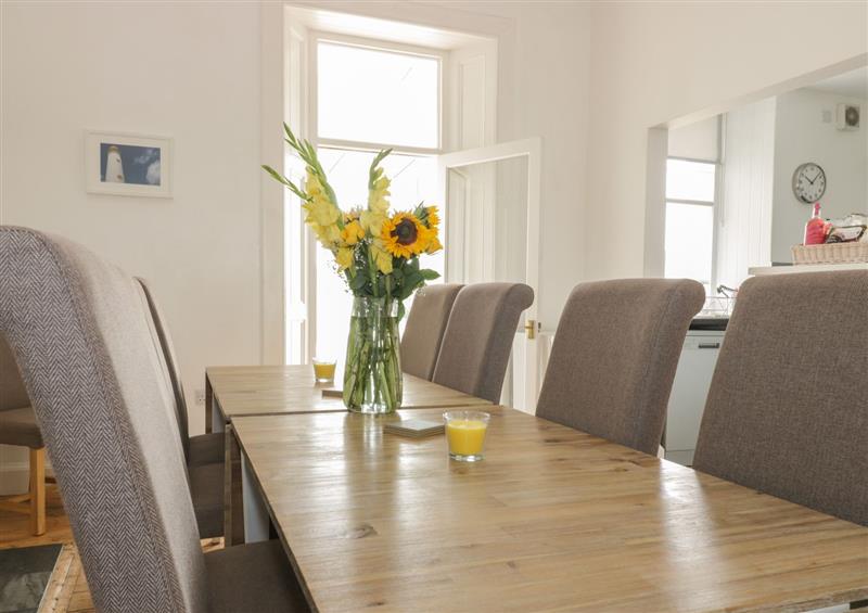 The dining area at Barns Ness Lighthouse Cottage, Dunbar