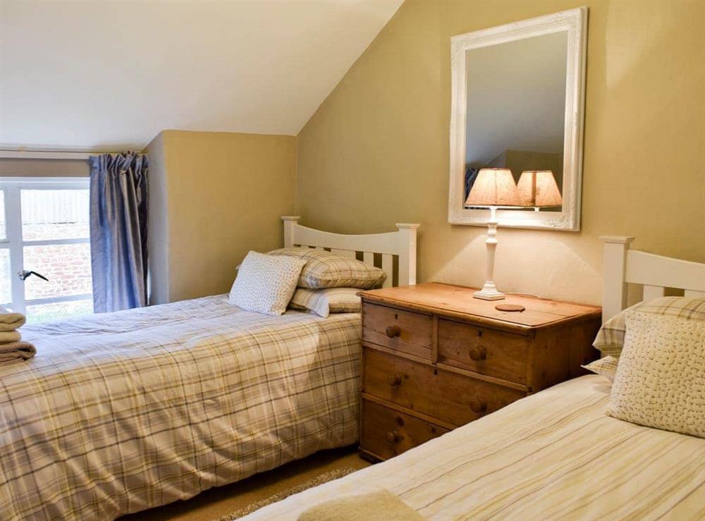 Twin bedroom at Barters Cottage in Chideock, Nr Bridport, Dorset., Great Britain