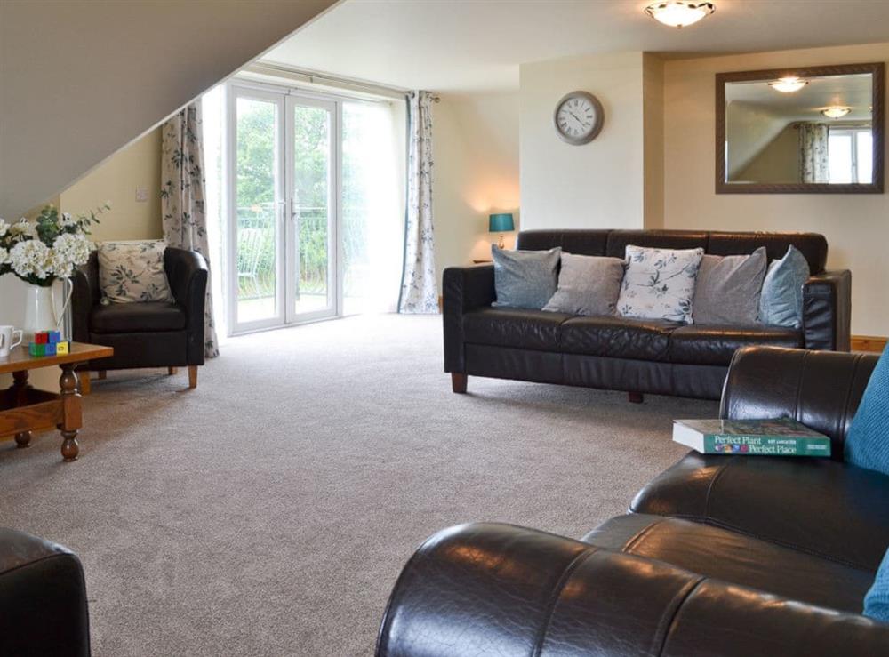 First floor living room with balcony at Barwick in Exbourne, near Okehampton, Devon