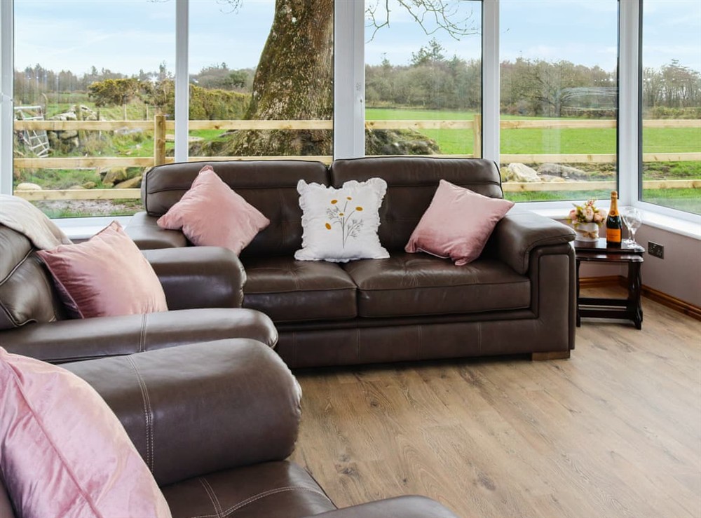 Living area at Batin in Y Ffor near Pwllheli, Gwynedd
