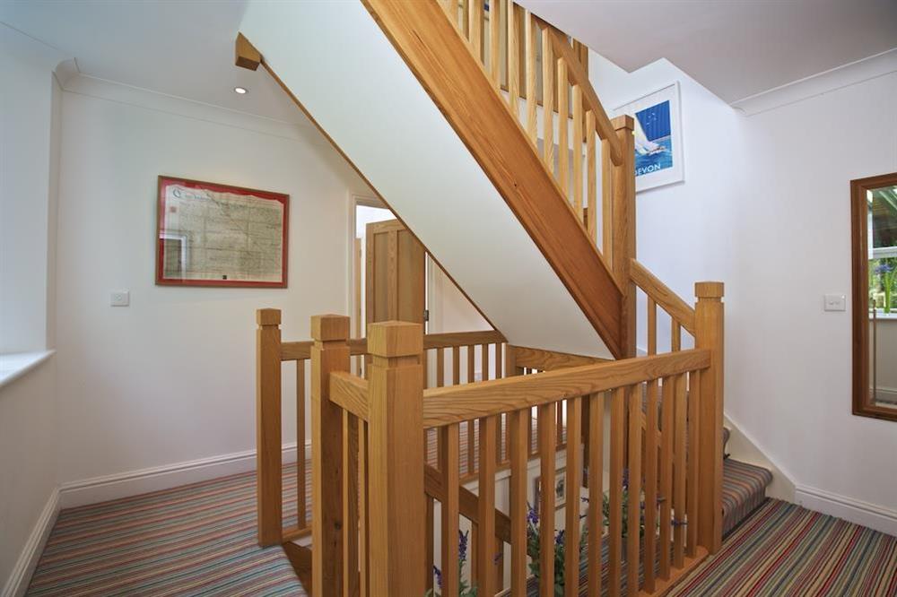 Stairs to second floor and rear garden at Batson House in , Salcombe