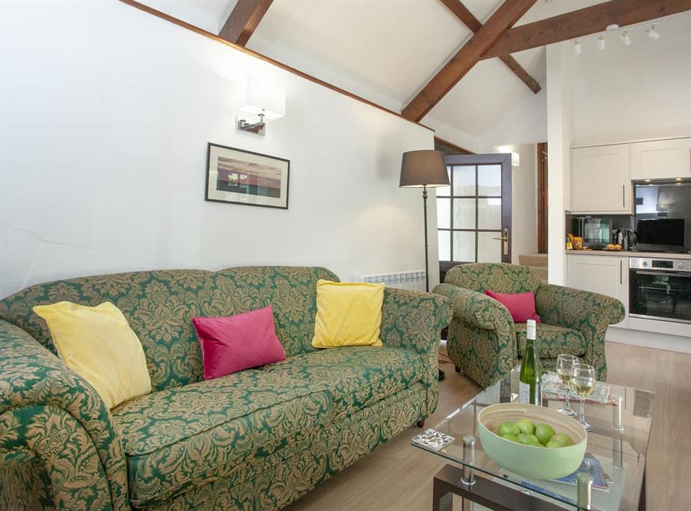 Open plan living space at Battys Hangout in Camelford, Cornwall
