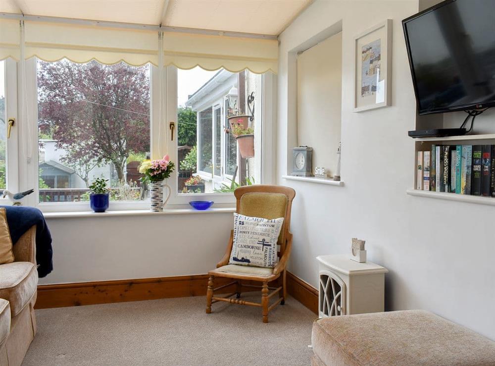 Living area at Bay Cottage in Par, near St Austell, Cornwall