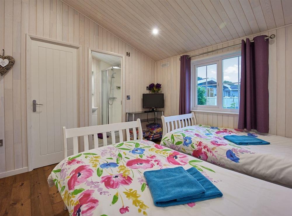 Twin bedroom at Bay tree Lodge in Willington, near Derby, Derbyshire