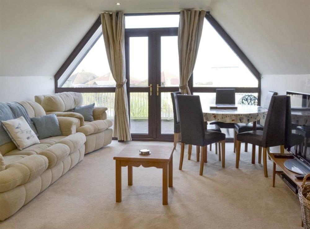 Light and airy living and dining room at Bay View in Hunmanby Gap, near Filey, North Yorkshire