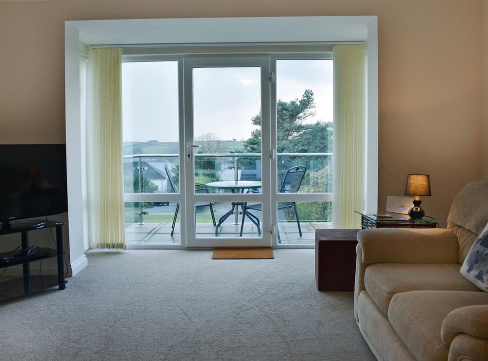 Cosy living area at Bay View West Wing in Carlyon Bay, near St Austell, Cornwall