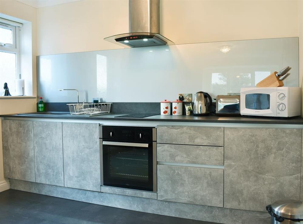 Modern style kitchen area at Bay View West Wing in Carlyon Bay, near St Austell, Cornwall