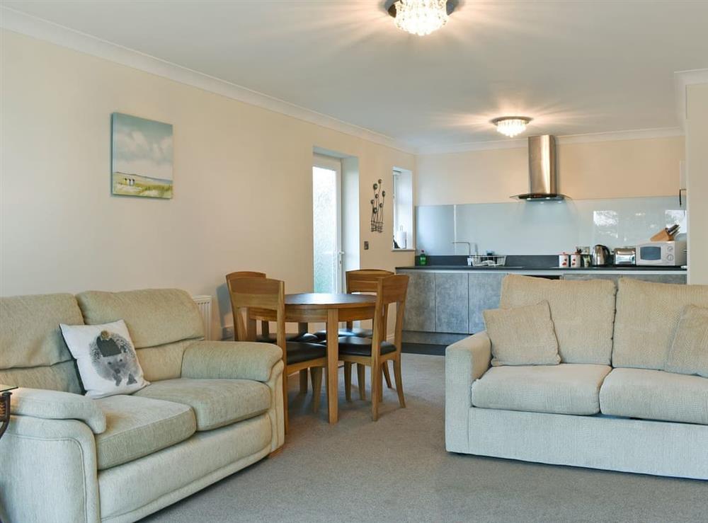 Welcoming open plan living space at Bay View West Wing in Carlyon Bay, near St Austell, Cornwall