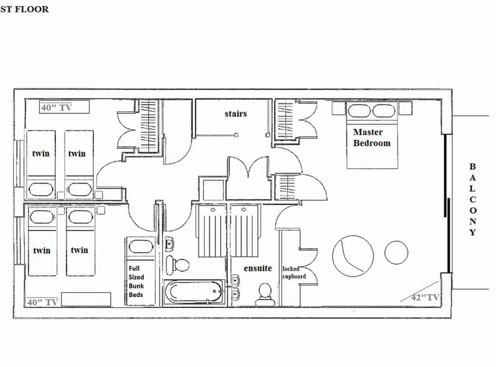 First floor plan at Bayside in Filey, North Yorkshire