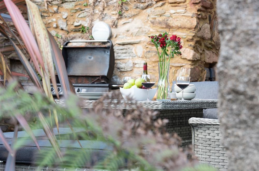 Beach Cottage: Terrace with garden furniture and barbecue (photo 2) at Beach Cottage and The Lobster Pot, St Agnes