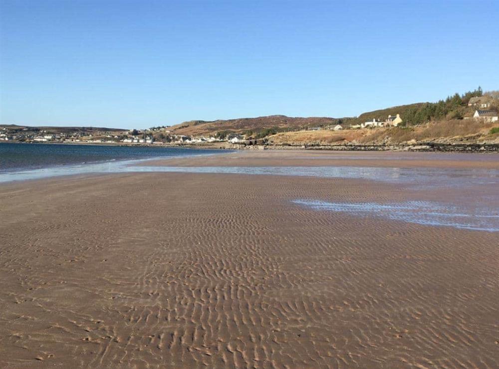 The lovely golden expanse of sand for which the town is famous at Beach Cottage in Clachangarbh, Gairloch, Ross-Shire