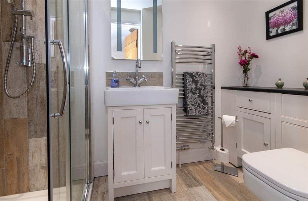 This is the bathroom at Beach House Cottage in Milford Haven, Pembrokeshire, Dyfed