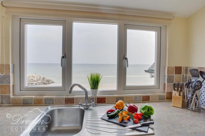 Views from the kitchen at Beach View Apartment 4, Weymouth, Dorset