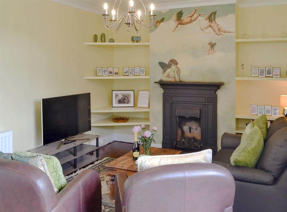 Characterful living area at Beach View Apartment in Newbiggin-by-the-Sea, Northumberland