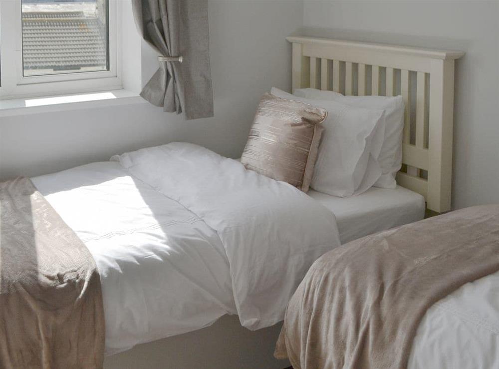 Twin bedroom at Beach View Apartment in Newbiggin-by-the-Sea, Northumberland